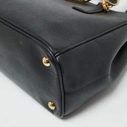 Pre Owned Prada Black Saffiano Leather Medium Galleria Tote