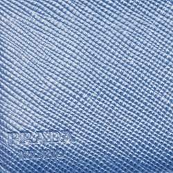 Prada Navy Blue Saffino Lux Leather French Continental Wallet