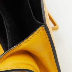 Pre Owned Prada Yellow/Black Leather Cahier Flap Shoulder Bag