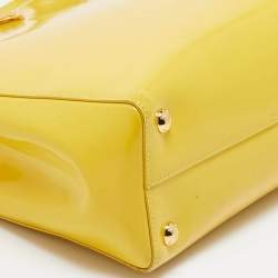 Pre Owned Prada Yellow Patent Leather Parabole Tote