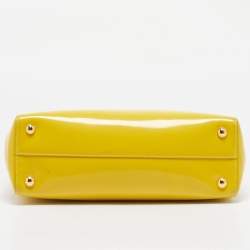 Pre Owned Prada Yellow Patent Leather Parabole Tote