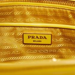 Pre Owned Prada Yellow Patent Leather Parabole Tote