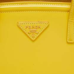 Pre Owned Prada Yellow Patent Leather Parabole Tote