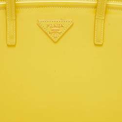 Pre Owned Prada Yellow Patent Leather Parabole Tote
