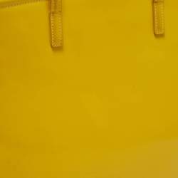Pre Owned Prada Yellow Patent Leather Parabole Tote