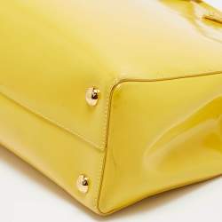Pre Owned Prada Yellow Patent Leather Parabole Tote