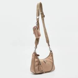 Prada Beige Nylon Re-Edition 2005 Baguette Bag