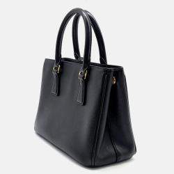 Pre Owned Prada Black Leather Prada Saffiano Lux Tote Bag