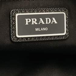 Pre Owned Prada Black Nylon Triangle Logo Front Pocket Belt Bag