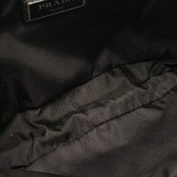 Pre Owned Prada Black Nylon Triangle Logo Front Pocket Belt Bag