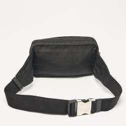 Pre Owned Prada Black Nylon Triangle Logo Front Pocket Belt Bag