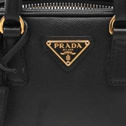 Pre Owned Prada Black Saffiano Lux Leather Mini Crossbody Bag
