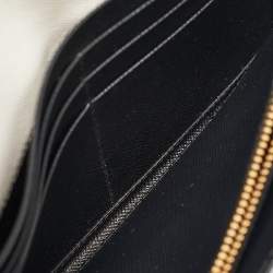مملوكة مسبقًا Prada Black Saffiano Metal Leather Flap Continental Wallet