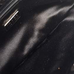 Prada Beige/Black Satin Embellished Baguette Bag