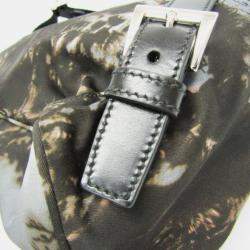 Prada Gray Khaki Brown Nylon Landscape Painting Backpack
