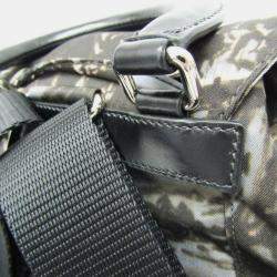 Prada Gray Khaki Brown Nylon Landscape Painting Backpack