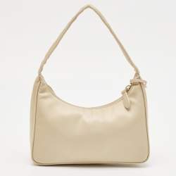 Pre Owned Prada Cream Nylon Re-Edition 2000 Bag