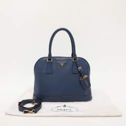 Prada Navy Blue Saffiano Lux Leather Medium Promenade Bag