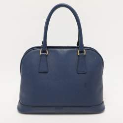 Prada Navy Blue Saffiano Lux Leather Medium Promenade Bag
