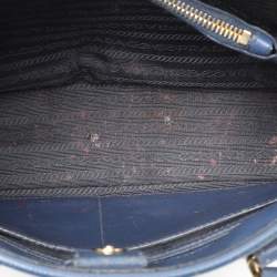 Prada Navy Blue Saffiano Lux Leather Medium Promenade Bag