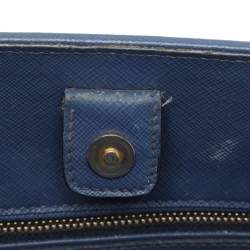 Prada Navy Blue Saffiano Lux Leather Medium Promenade Bag