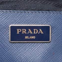 Prada Navy Blue Saffiano Lux Leather Medium Promenade Bag
