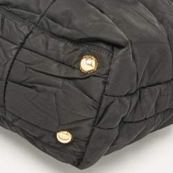Pre Owned Prada Black Quitted Nylon and Patent Leather Tote