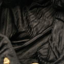 Pre Owned Prada Black Quitted Nylon and Patent Leather Tote