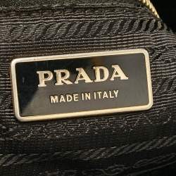 Pre Owned Prada Black Quitted Nylon and Patent Leather Tote