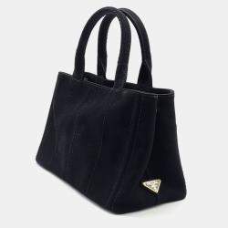 Pre Owned Prada Black Canvas Canapa Tote Bag