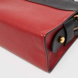 Pre Owned Prada Red/Black Saffiano and City Leather Esplanade Crossbody Bag