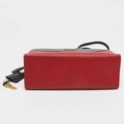 Pre Owned Prada Red/Black Saffiano and City Leather Esplanade Crossbody Bag