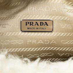 Prada White Cashmere Wool Re-Edition 2000 Satchel