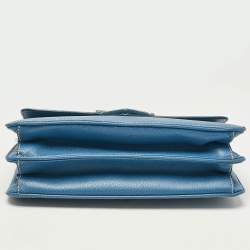 Prada Blue Cinghiale Leather Flap Shoulder Bag