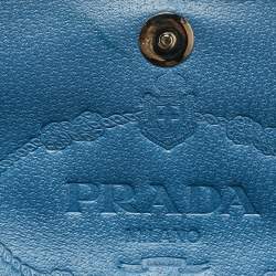 Prada Blue Cinghiale Leather Flap Shoulder Bag