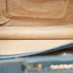 Prada Blue Cinghiale Leather Flap Shoulder Bag