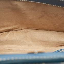 Prada Blue Cinghiale Leather Flap Shoulder Bag