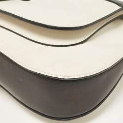 Pre Owned Prada Black/White Leather Sidonie Shoulder Bag