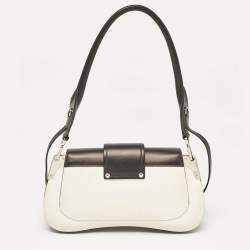 Pre Owned Prada Black/White Leather Sidonie Shoulder Bag