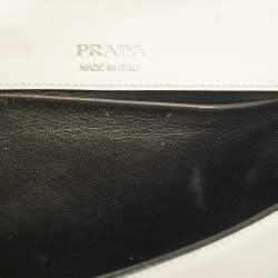Pre Owned Prada Black/White Leather Sidonie Shoulder Bag