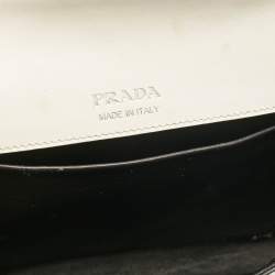 Pre Owned Prada Black/White Leather Sidonie Shoulder Bag