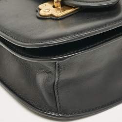 Pre Owned Prada Black Leather Cahier Flap Crossbody Bag
