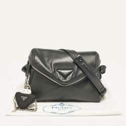 Prada Black Leather Signaux Shoulder Bag