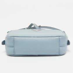 Prada Light Blue Saffiano Lux Leather Mini Camera Crossbody Bag