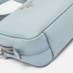 Prada Light Blue Saffiano Lux Leather Mini Camera Crossbody Bag