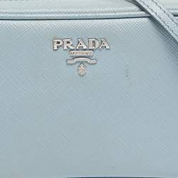 Prada Light Blue Saffiano Lux Leather Mini Camera Crossbody Bag