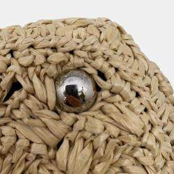 Prada Beige/Black Raffia Canapa handbag
