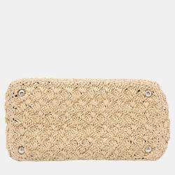 Prada Beige/Black Raffia Canapa handbag