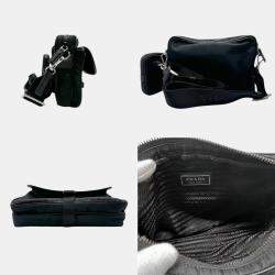 Prada Nylon Black Silver Shoulder Bag