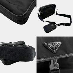 Prada Nylon Black Silver Shoulder Bag